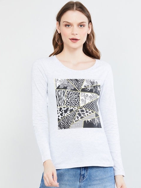 

max Women Grey Animal Printed Top