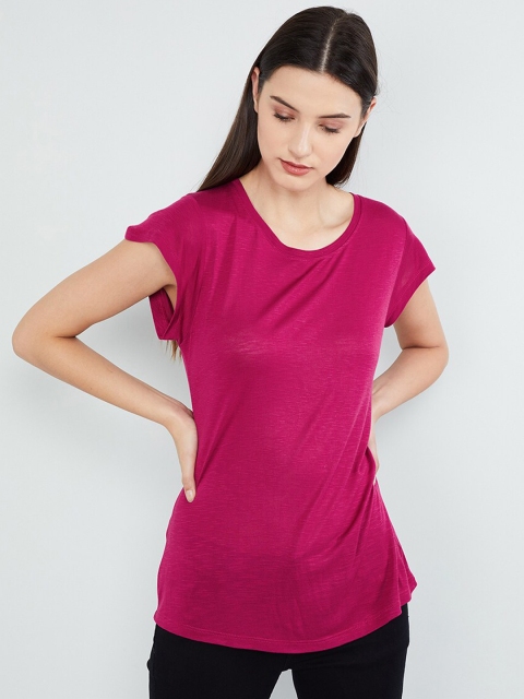 

max Women Magenta Solid Top