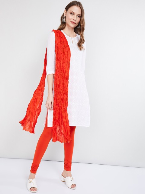 

max Orange Solid Dupatta