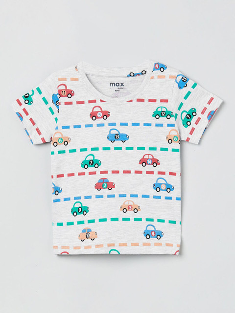 

max Infant Boys Multicoloured Printed Round Neck T-shirt, Multi