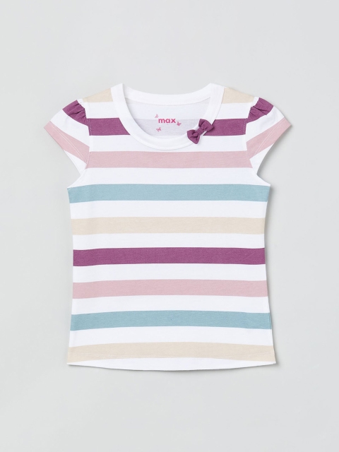 

max Girls White & Pink Striped Top