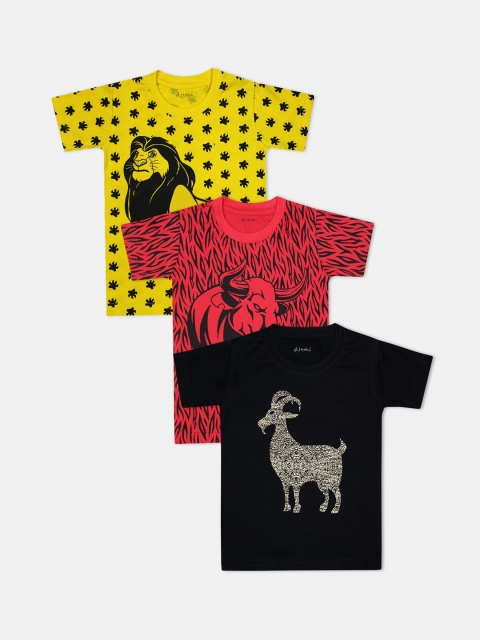 

Luke & Lilly Boys Pack Of 3 Printed Round Neck T-shirts, Black