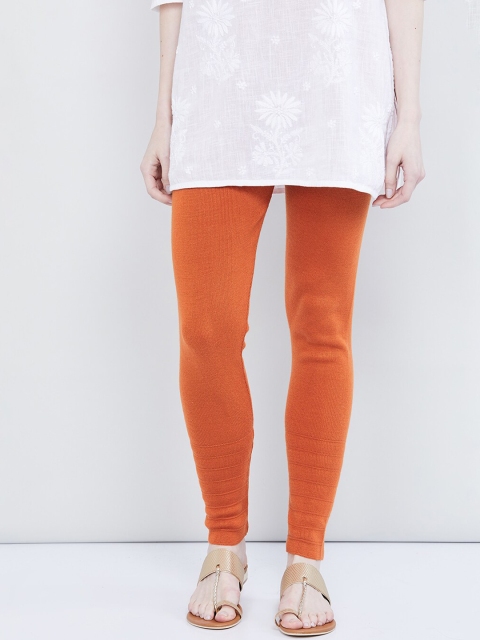 

max Women Orange Solid Churidhar
