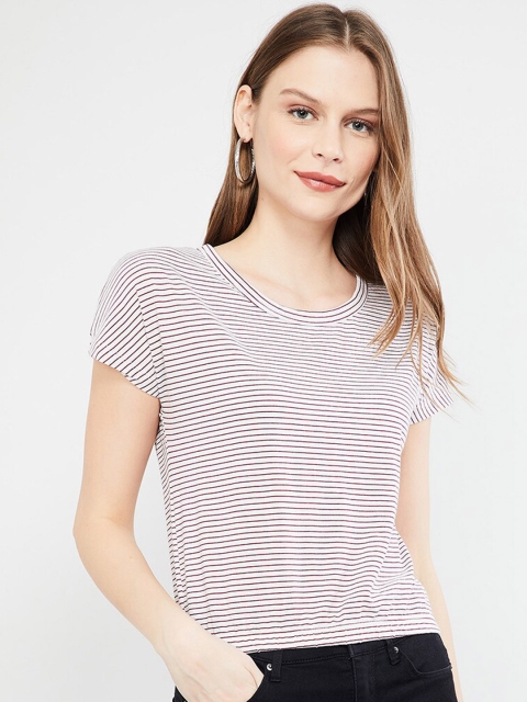 

max Women White Striped Top