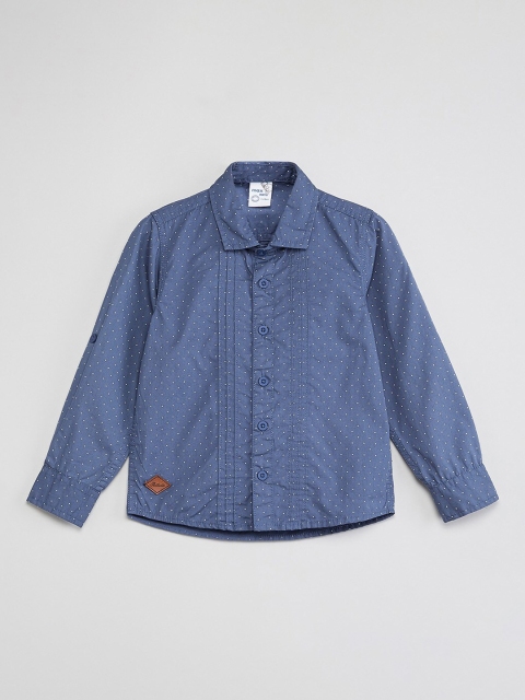 

max Boys Blue Regular Fit Printed Casual Shirt