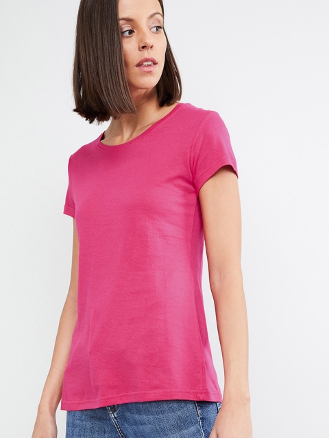 

max Women Fuchsia Solid Top