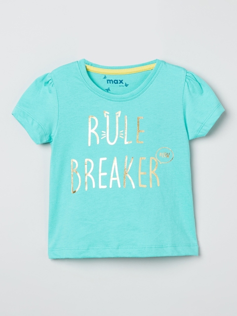 

max Girls Turquoise Blue Printed Top