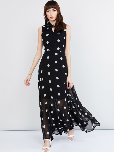 

max Women Black Printed Maxi Dress