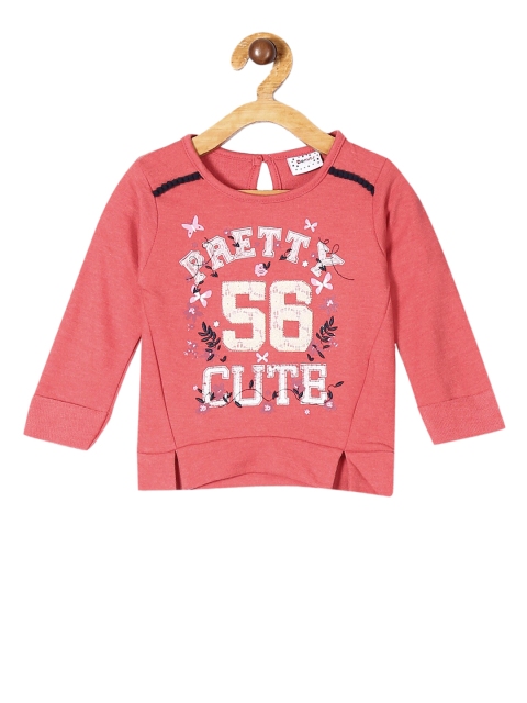 

Donuts Girls Coral & White Printed Sweatshirt
