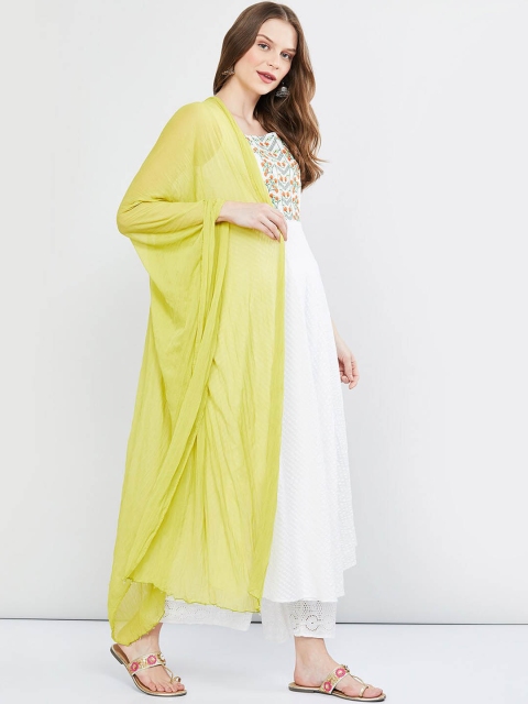 

max Lime Green Solid Dupatta