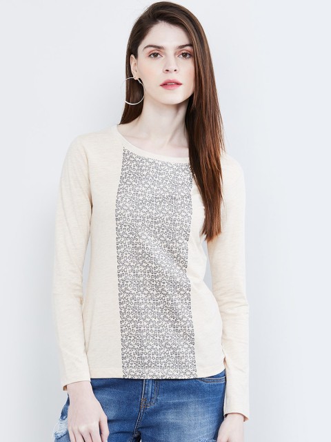 

max Women Beige Printed Top