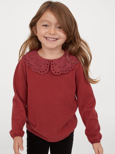 

H&M Girls Red Collared jumper