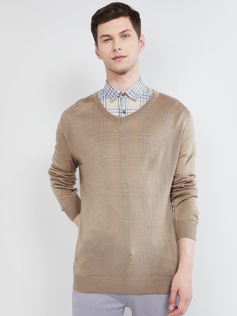 

max Men Khaki Solid Pullover
