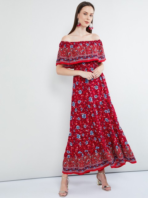

max Women Red Printed Maxi Dress