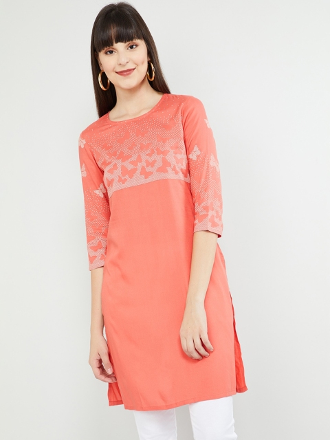 

max Women Coral Yoke Design Straight Kurta