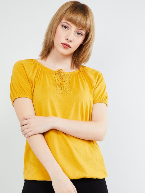 

max Women Yellow Solid Blouson Top