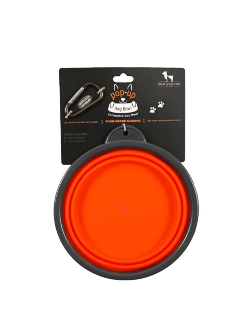 

Heads Up For Tails Orange Pop Up Collapsible Dog Bowl