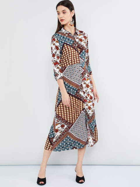 

max Women Off-White Printed A-Line Dress