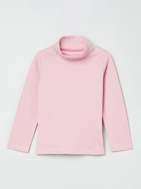 

max Girls Pink Solid High Neck T-shirt