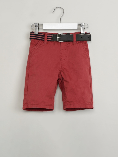 

max Boys Rust Red Solid Regular Fit Regular Shorts