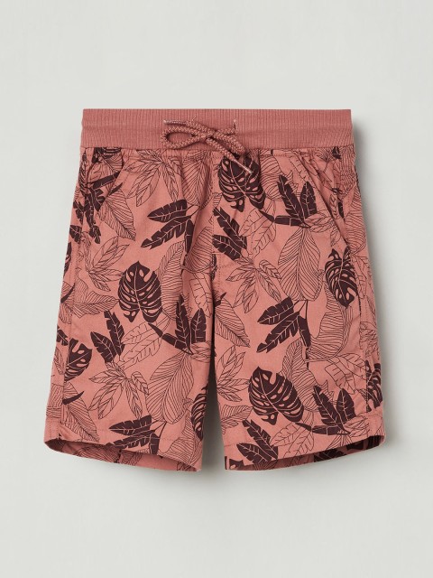 

max Boys Brown Printed Regular Fit Regular Shorts