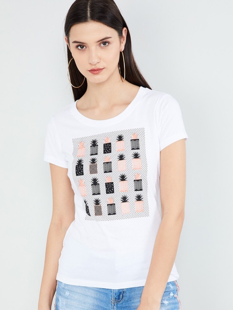 

max Women White Printed Top