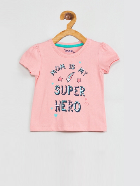 

max Girls Pink Printed Knitted Top