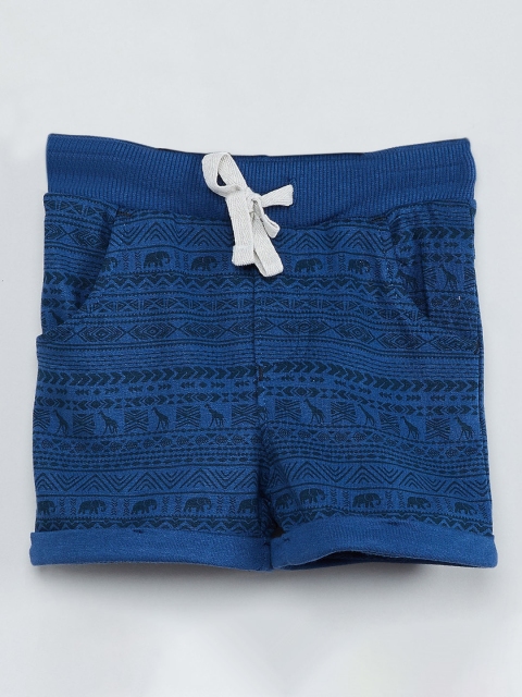 

max Infant Boys Blue & Black Tribal Print Regular Shorts