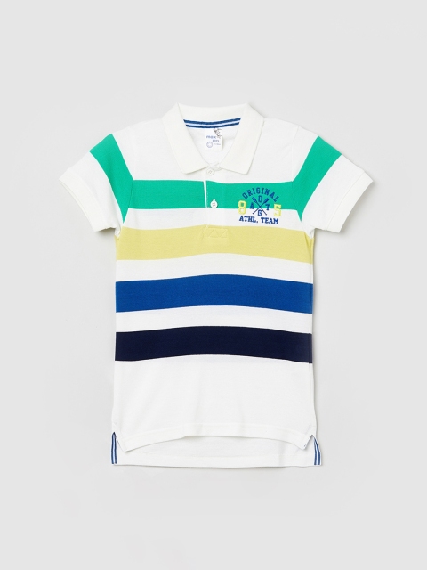 

max Boys Multicoloured Striped Polo Collar T-shirt, Multi