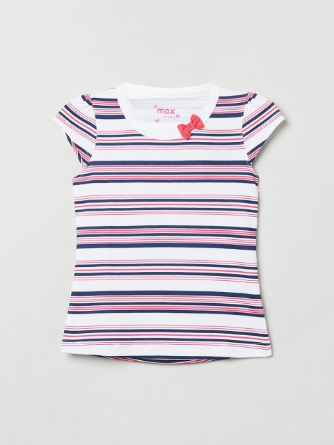 

max Girls White & Pink Striped Top