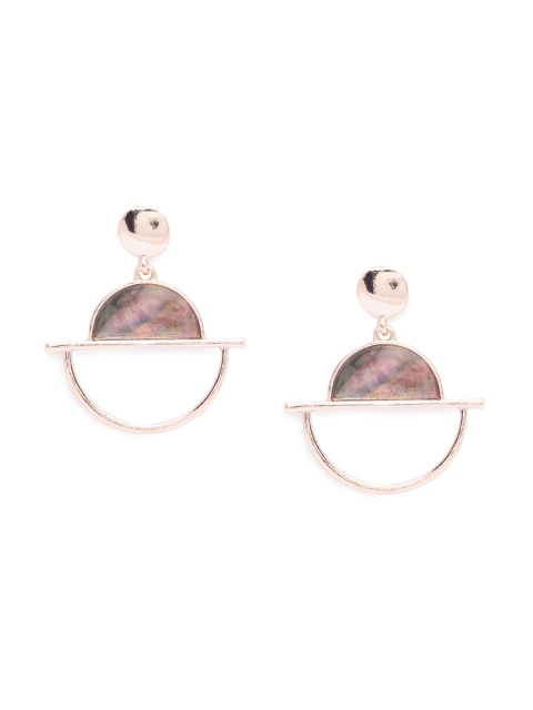 

Globus Rose Gold-Plated Handcrafted Contemporary Drop Earrings