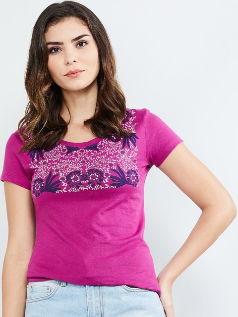 

max Women Magenta Printed Top