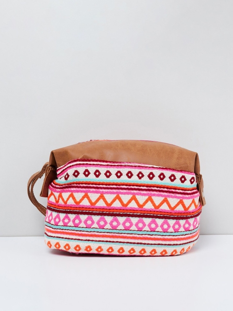 

max Off-White & Pink Embroidered Clutch