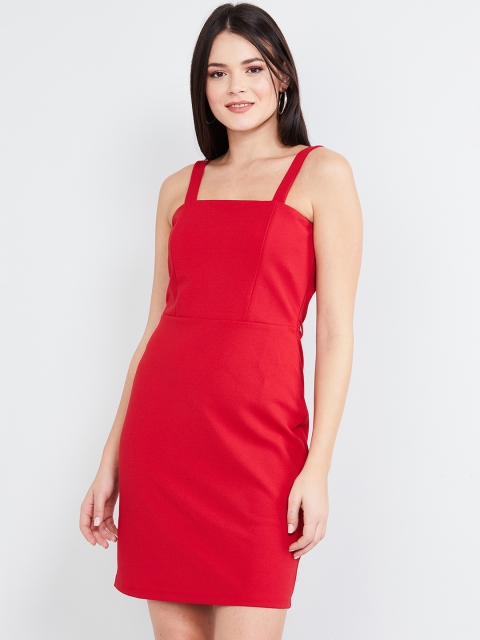 

max Women Red Striped Bodycon Dress