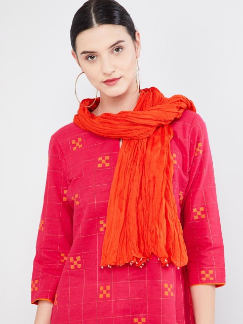 

max Orange Solid Dupatta