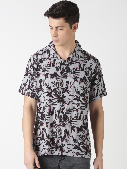 

Blue Saint Men Lavender & Black Slim Fit Printed Casual Shirt