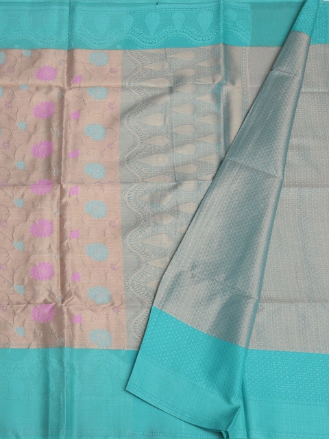 

Pothys Gold-Toned & Blue Tissue Woven Design Saree