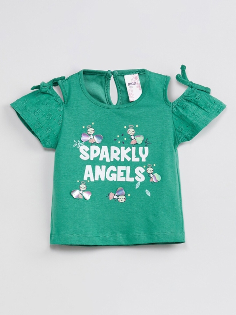 

max Girls Green Printed Top
