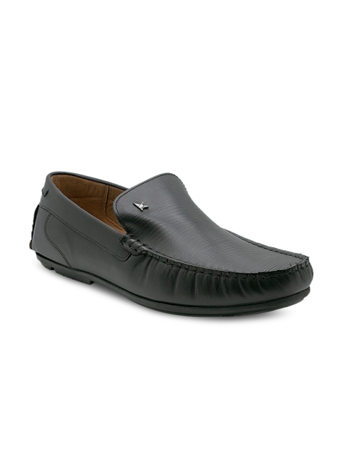 

KETHINI Men Black Leather Driving Shoes