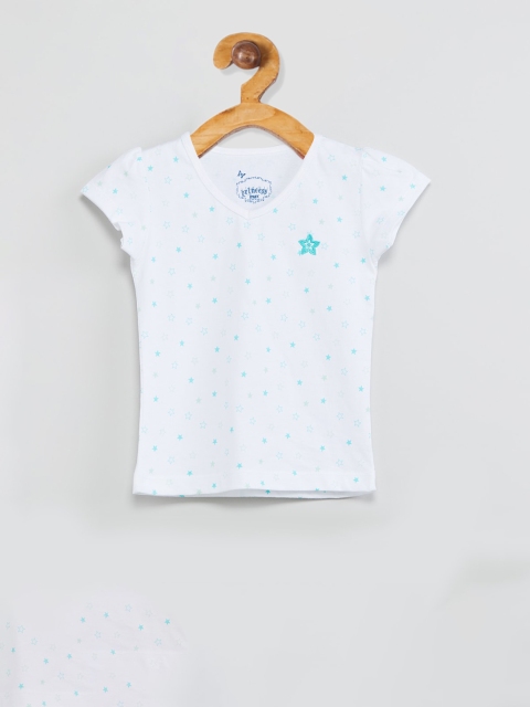 

max Girls White Printed Top