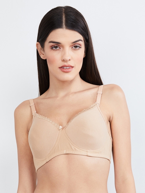 

max Beige Solid Lightly Padded T-shirt Bra WIN19PDNW01SKIN_2, Nude