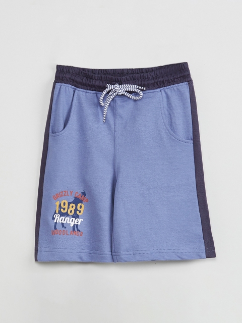 

max Boys Blue & Navy Blue Colourblocked Regular Shorts
