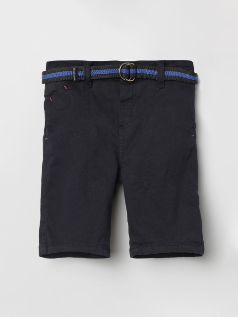 max Boys Grey Solid Regular Fit Shorts