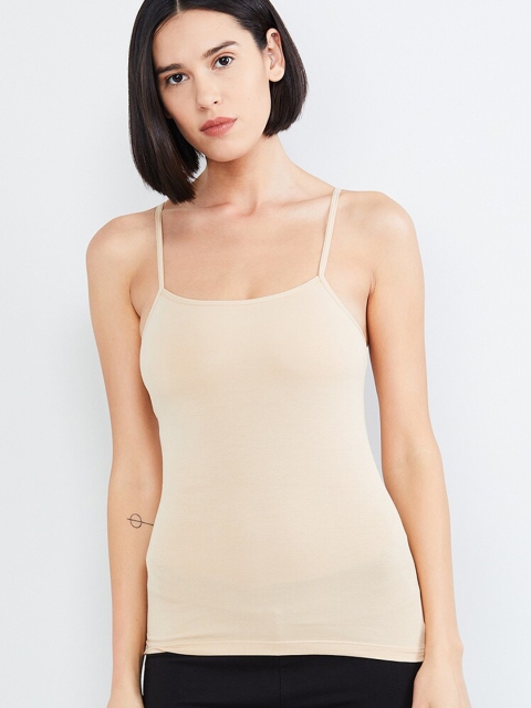 max Women Beige Solid Camisole SU19CLC01SKIN