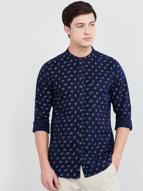 

max Men Blue Regular Fit Printed Casual Shirt