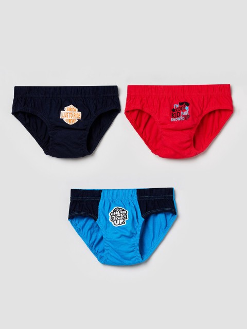 

max Boys Pack Of 3 Basic Briefs NOS20SFIN02, Navy blue