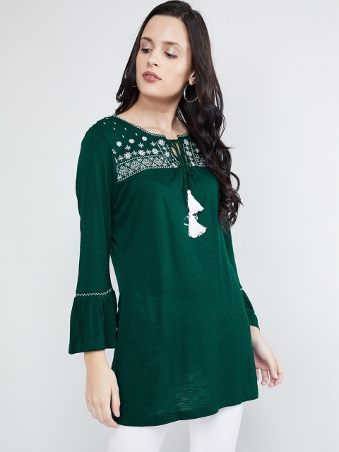 

max Women Green Solid Top
