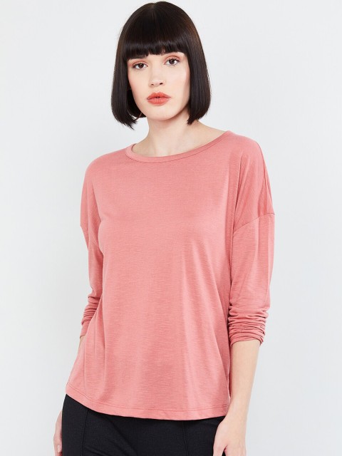 

max Women Pink Solid Top