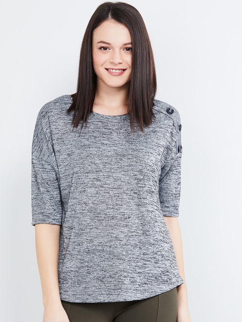 

max Women Grey Melange Solid Top