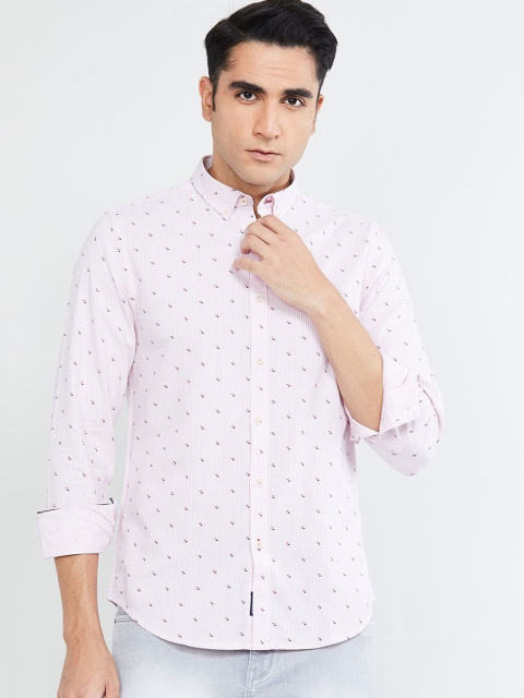 

max Men Pink Regular Fit Printed Casual Shirt